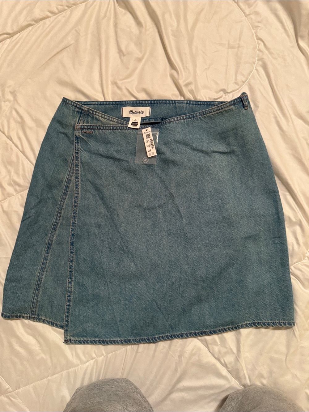 Madewell Light Blue Denim Mini Wrap Skirt